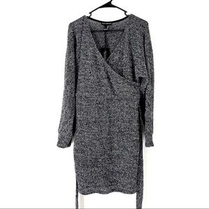 Revamped Women's Knit Wrap Belted Sweater Dress